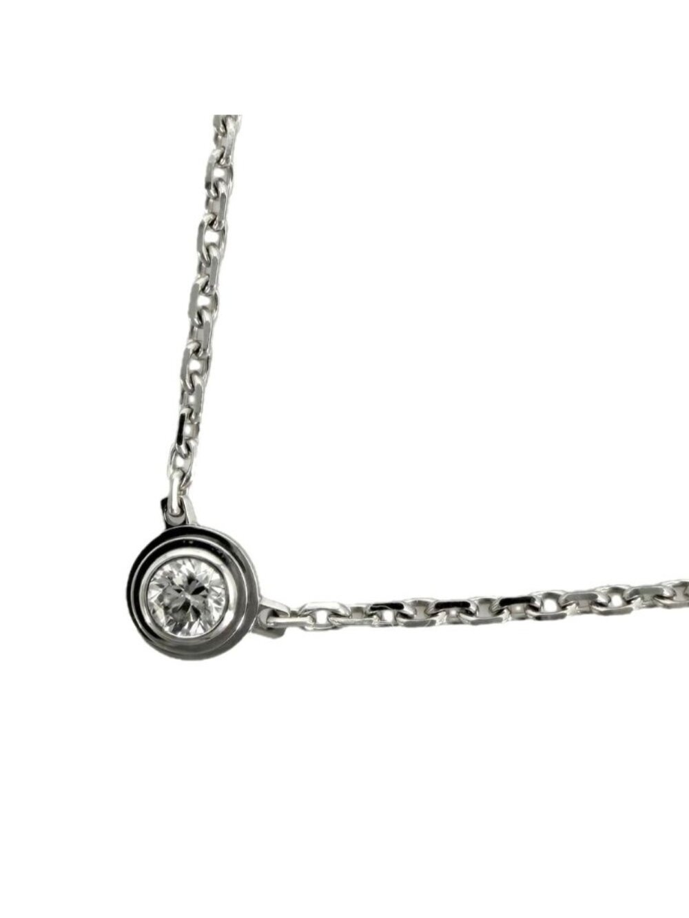 Cartier Necklace Damour XS Single Grain Diamond Star 18K White Gold 18 WG 18